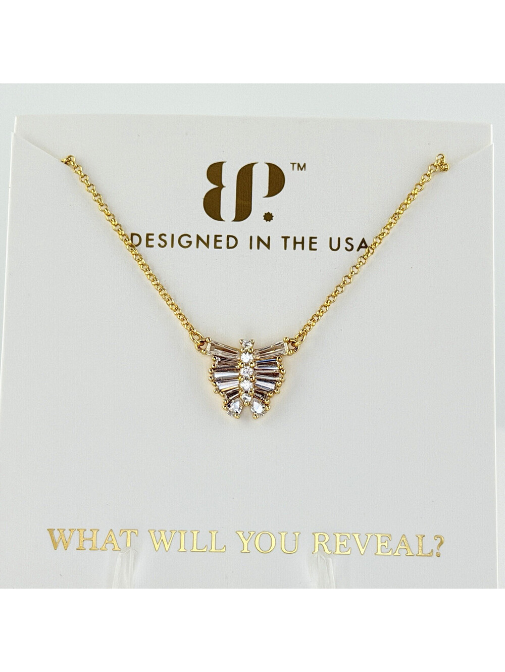 Bomb Party Vermeil Necklace "Delicate Dreams" Butterfly .925 Sterling w/ Gold
